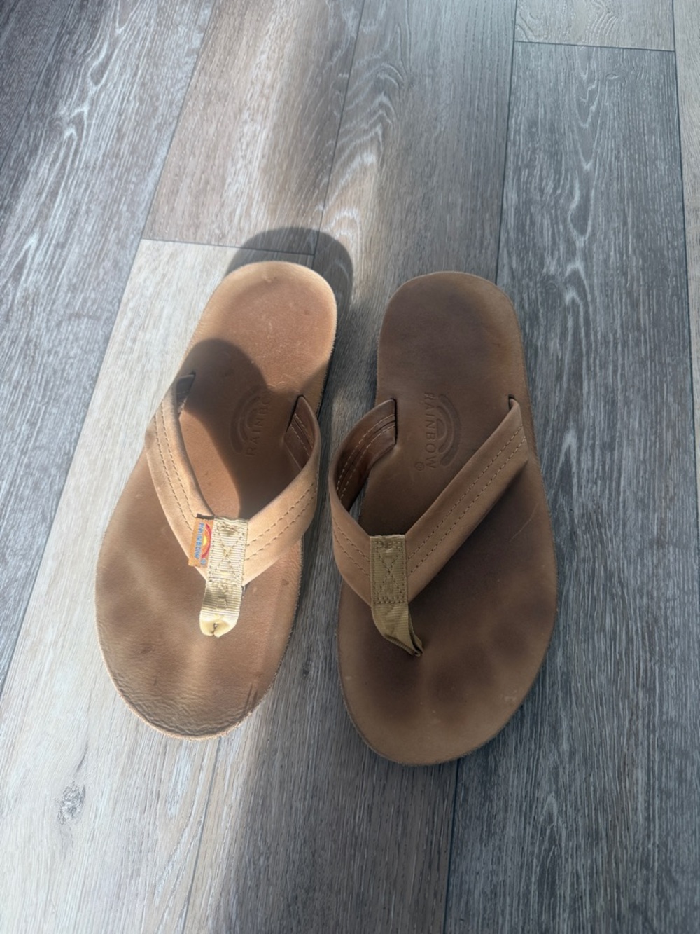 Men’s Rainbow Leather Flip Flop Sandals